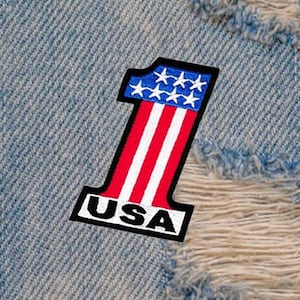 Vintage Style USA-1 70&#39;s Patch American Motorcycle Chopper Biker Flag Patches 8cm / 3.2 inch Iron On or Hook Back
