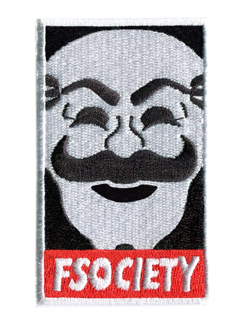 Awesome Large Mr. Robot Patch 10cm fsociety Badge for Shirt Hat Cap Jacket 4 inch x 3 inch Applique Great for Halloween Costume image 4