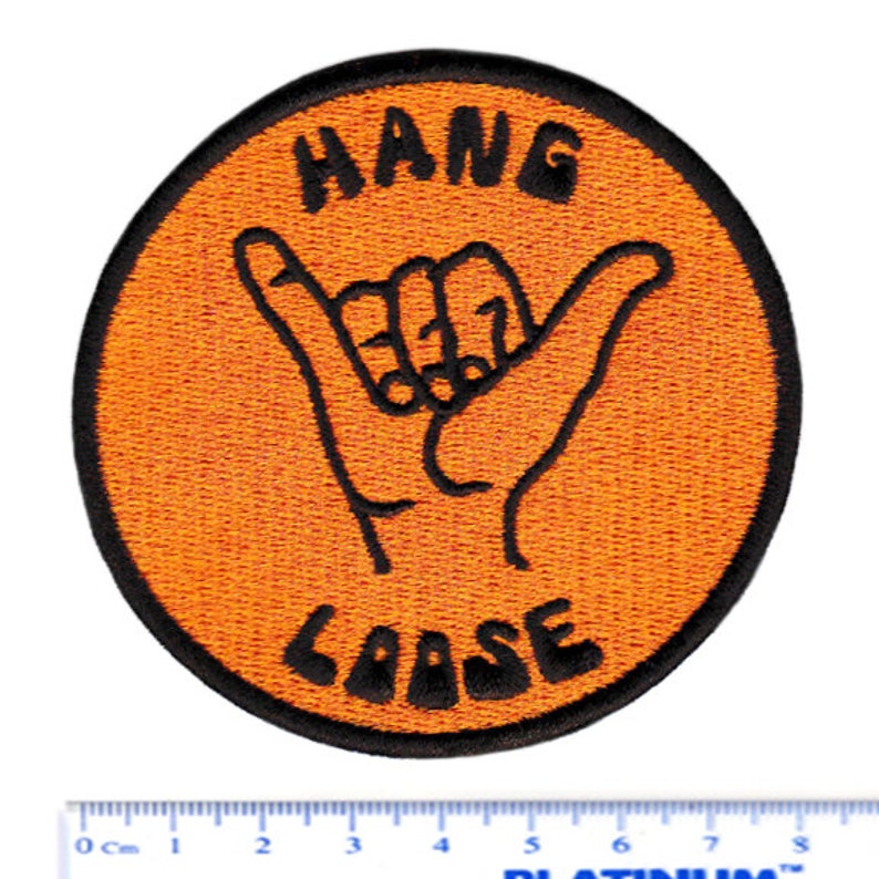 Cool Vintage 70's 80's Style Hang Loose Morale Surfing Surfer Surf Patch Badge for Cap Hat Shirt 8cm Applique image 4