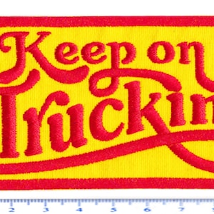 Awesome Vintage Style 70's Patch Patches Keep on Truckin Big Rig Trucker Truck 10cm / 4 inch Applique Iron On or Hook Back image 3