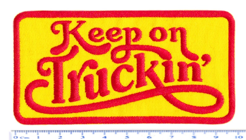 Awesome Vintage Style 70's Patch Patches Keep on Truckin Big Rig Trucker Truck 10cm / 4 inch Applique Iron On or Hook Back image 3