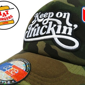 smARTpatches Truckers Vintage Style &quot;Keep on Truckin&quot; Trucker Hat Gift Cap Camo Curved Bill Patch