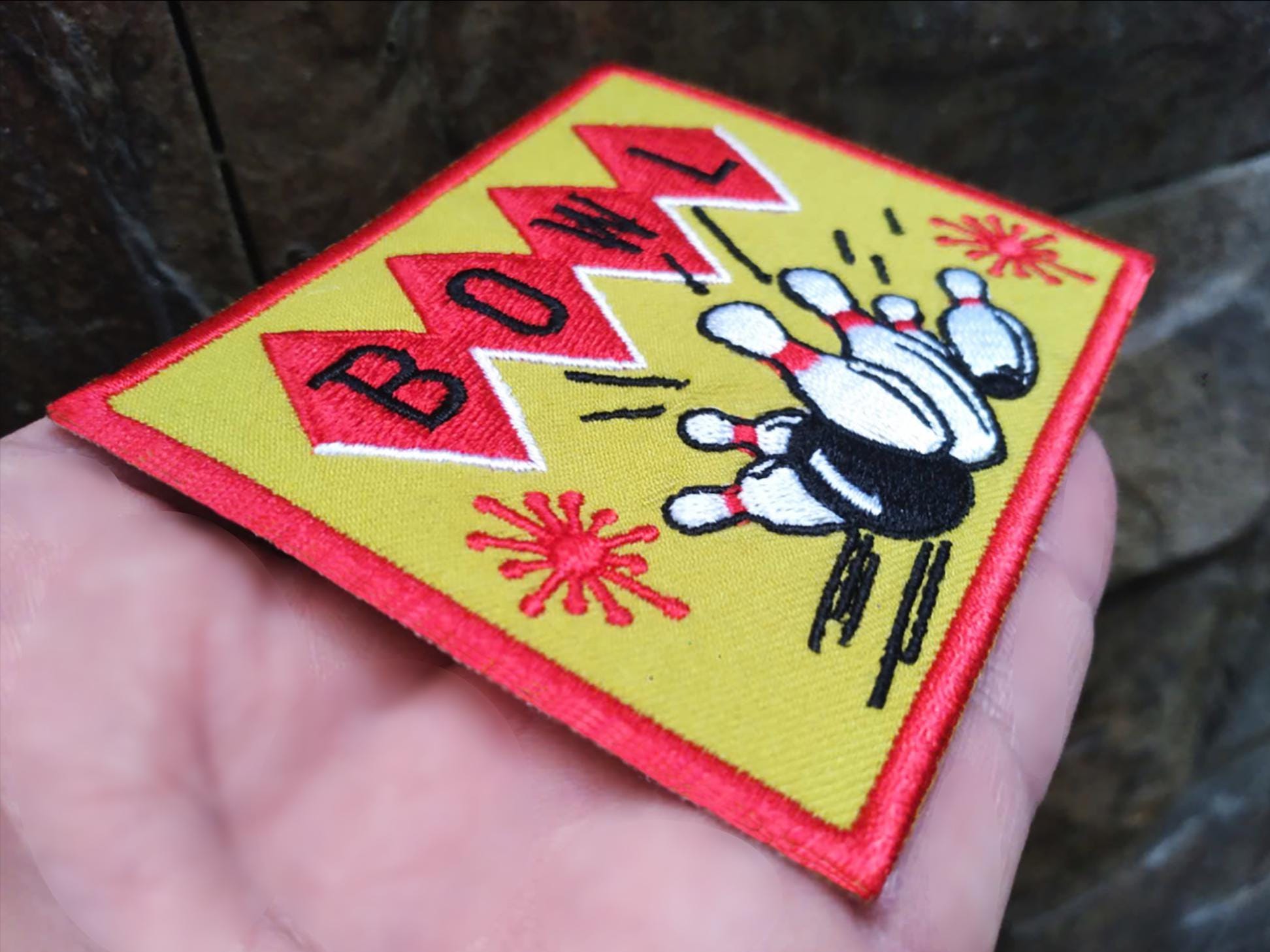 Bowling Patch 8cm / 3.2 inch Great For Team or League Shirt or Hat * NEW ITEM *  Iron On or Hook Back