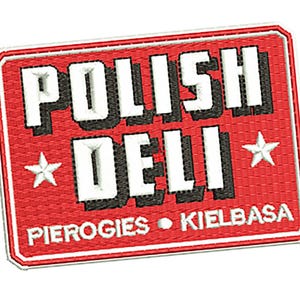 American Trucker Country Poland Polish Deli Pierogies Sausage Fast Food Morale Patch 9.5cm - 3.7 inch Iron On or Hook Back