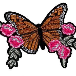 XXL Beautiful Extra Large 21cm Butterfly & Roses Flower Patch Badge Applique