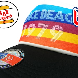 smARTpatches Truckers Venice Beach 1979 Surfer Trucker Hat Cap Curved Bill by lidstars headwear
