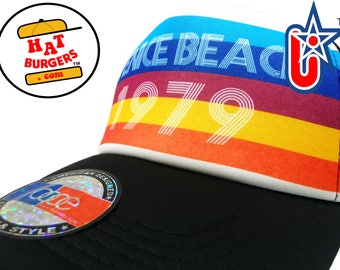 smARTpatches Truckers Venice Beach 1979 Surfer Trucker Hat Cap Curved Bill by lidstars headwear