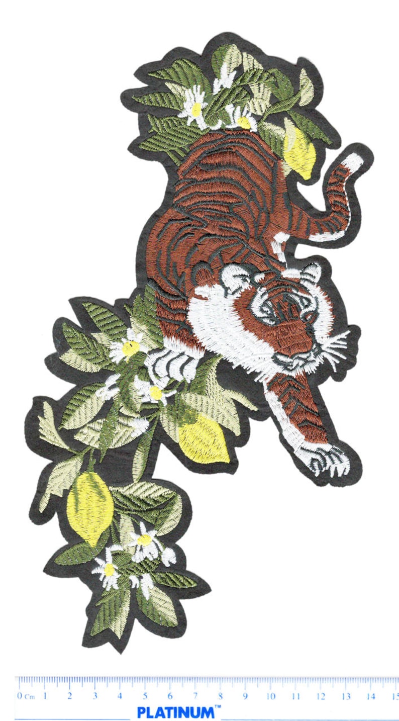 XXL Extra Large 27cm Tiger Head Back Shirt or Jacket Patch Applique