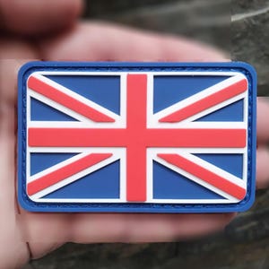 PVC Rubber Union Jack British Flag Tactical Morale Military Special Forces Patch Hook Back 8cm (Not Embroidered) Hat Backpack Jacket Hiking