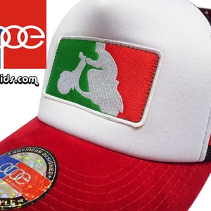 Italian Scooter Vintage Style Mesh Trucker Cap Hat Patch
