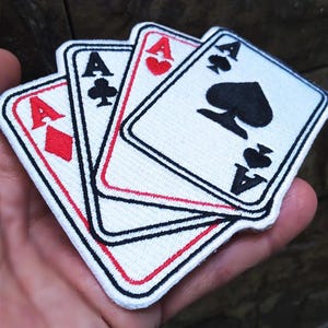Toppa Poker ACES extra large per cappello da camionista o maglietta 12,5 cm / 4,9 pollici Poker Night stirabile o con gancio sul retro