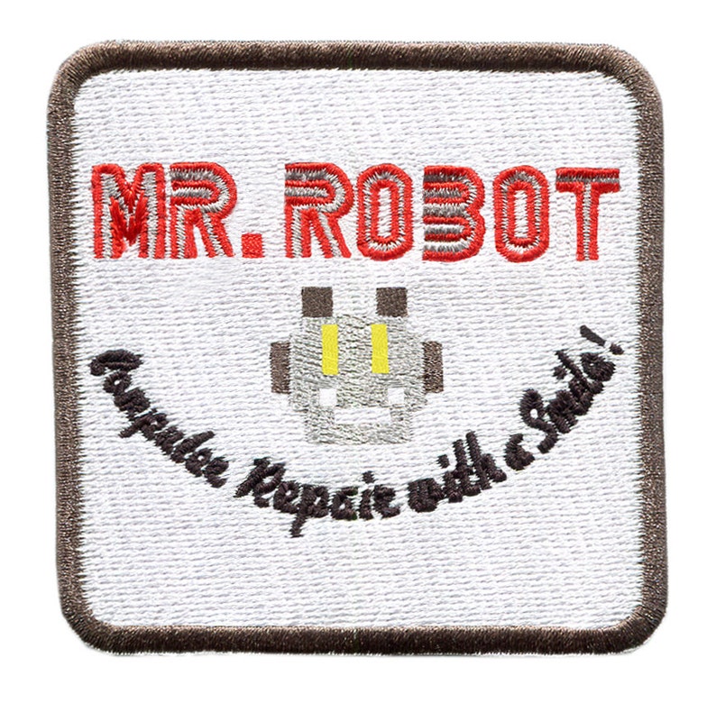 Robot Patch 7.5cm fsociety Badge for Shirt Hat Cap Jacket Great for Halloween Costume Something Different Large Square Mr