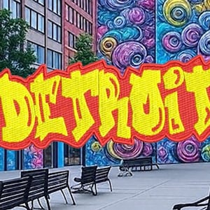 Detroit 313 City Patch for Trucker Hat or Shirt Hip Hop Rap Motor City 12.5cm / 4.9 inch Applique Iron On or Hook Back