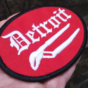 Detroit Michigan Morale Patch for Trucker Hat or Shirt Hip Hop Rap Motor City 10cm / 4 inch Iron On or Hook Back