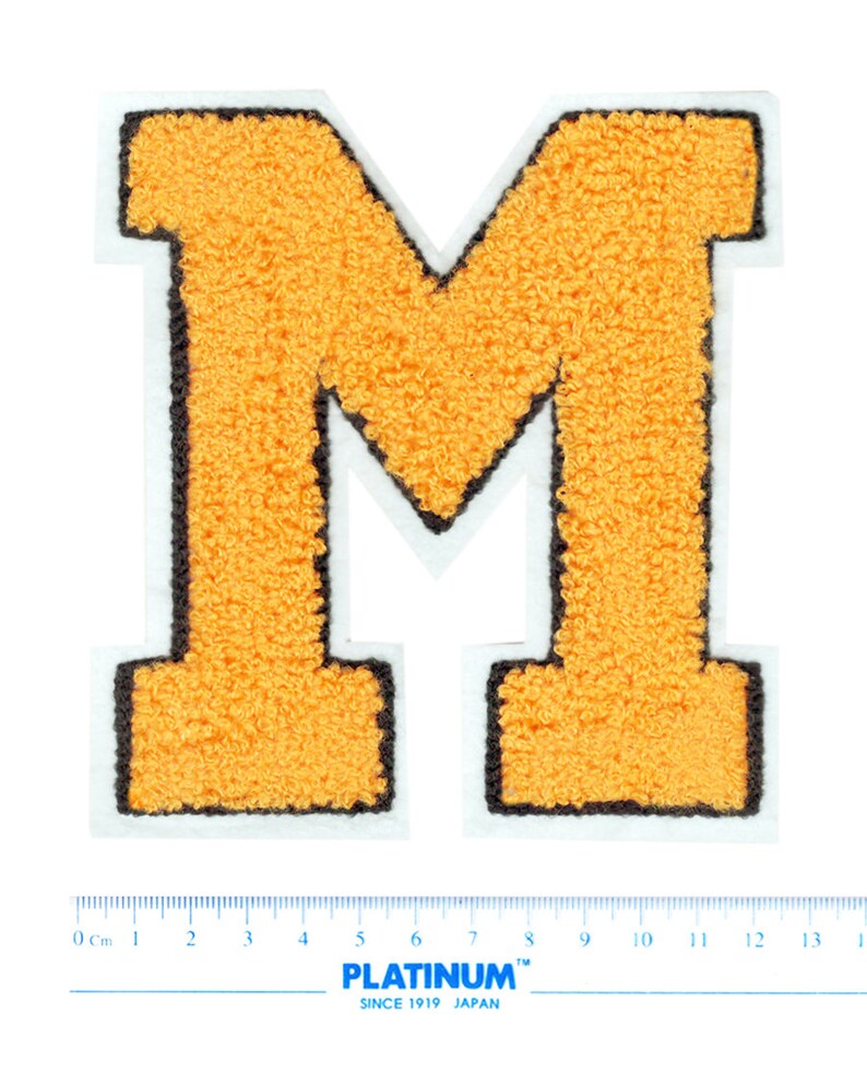 Large Chenille Gold Yellow Letter m Patch 15cm / 6 Etsy