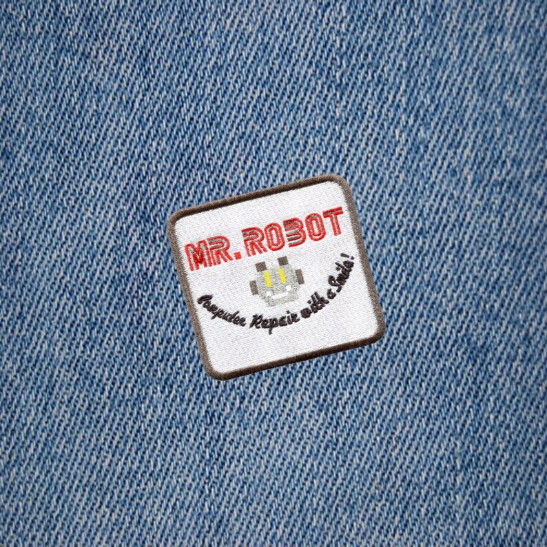 Robot Patch 7.5cm fsociety Badge for Shirt Hat Cap Jacket Great for Halloween Costume Something Different Large Square Mr