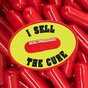 Red Pill Conservative SJW Social Justice Conspiracy Shirt Patch Badge for Cap Hat 10cm / 4 inch Iron On or Hook Back