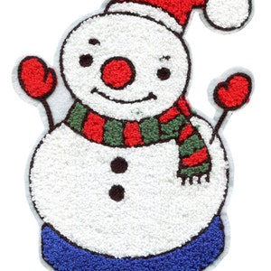 Extra Large 23cm Chenille Snowman Christmas Patch Applique
