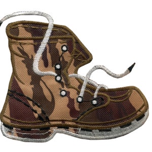 Army Combat Boot Patch 13cm - 5.2 inch Iron On or Hook Back