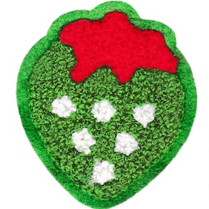 Large Chenille Strawberry Patch 7.5cm Applique 3 inch