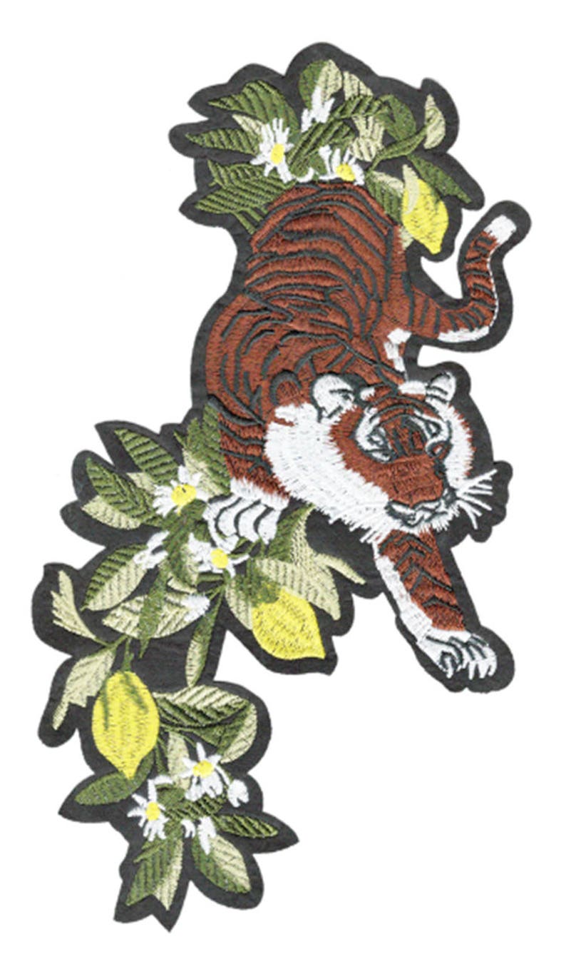 XXL Extra Large 27cm Tiger Head Back Shirt or Jacket Patch Applique