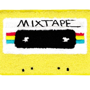 XL Extra Large Vintage Style Chenille Mixtape Cassette Mix Tape DJ Patch Badge (15cm)