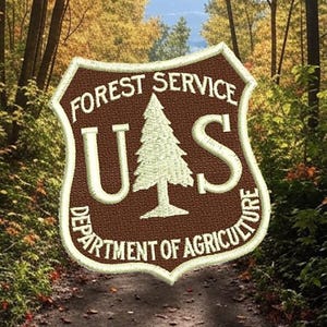 Camping Wandern State Forest Road Schild Aufnäher für Trucker Mütze oder Shirt 7,5 cm / 3 Zoll Aufnäher oder zum Aufbügeln