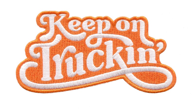 XL Extra Large Awesome Vintage Style 70's Trucker Patch Patches Keep on Truckin 13cm x 7cm / 5.2 inches image 5