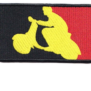 Belgian Scooterboy Scooter Patch Badge MOD Belgium 9.5cm / 3.7 inch Iron On or Hook Back