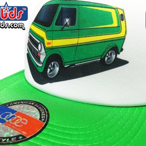 smARTpatches Truckers Vintage Style 70&#39;s Custom Van Shaggin&#39; Wagon Trucker Hat Cap by lidstars headwear