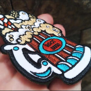 Large Vintage Americana Root Beer Float Soda Ice Cream 70's 80's Trucker Patch or Shirt Patches 8cm - 3.2 inch Iron On or Hook Back