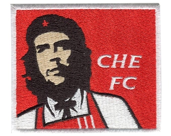 Toppa ricamata stile vintage divertente CHE FC Che Guevara parodia distintivo 8,5 cm / 3,4 pollici stirabile o gancio posteriore