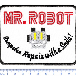 Awesome Large Mr. Robot Patch 10cm fsociety Badge for Shirt Hat Cap Jacket 4 inch x 3 inch Applique Great for Halloween Costume image 3