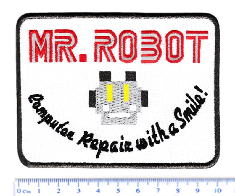 Awesome Large Mr. Robot Patch 10cm fsociety Badge for Shirt Hat Cap Jacket 4 inch x 3 inch Applique Great for Halloween Costume image 3