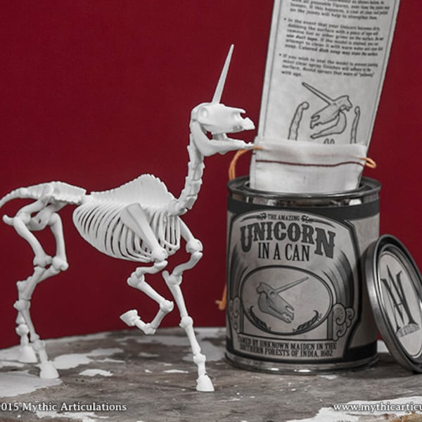 Unicorn in a Can 3D Print Taxidermy Poseable Figure