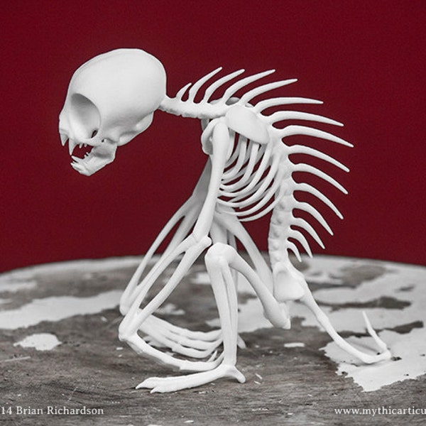 Chupacabra Skeleton 3D Print Taxidermy Sculpture