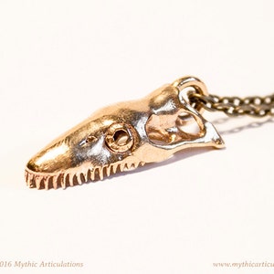 Loch Ness Monster Skull Pendant in 3D Printed Bronze