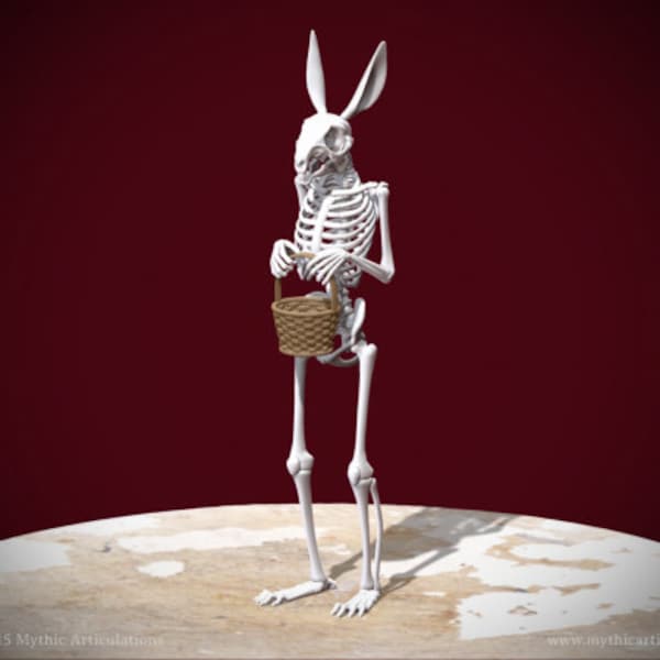 Easter Bunny Skeleton 3D Print Taxidermy Sculpture