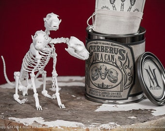 Cerberus in a Can 3D Print Taxidermy Poseable Figure