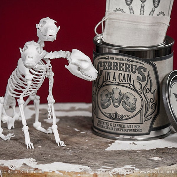 Cerberus in a Can 3D Print Taxidermy Poseable Figure
