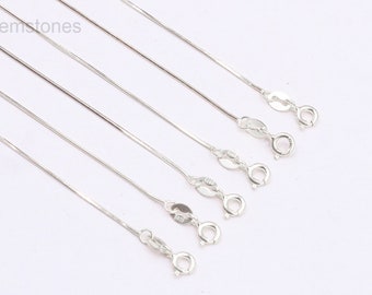 16-18" Sterling Silver Snake Chain Necklaces, 925 Silver Charms Wholesale For Bridesmaid Gift Party