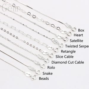 18&quot; Sterling Silver Chain Finished Necklaces -- 925 Silver Charms Wholesale For Bridesmaid Gift Party