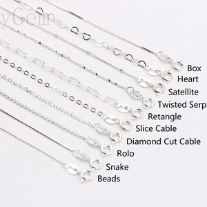 18" Sterling Silver Chain Finished Necklaces -- 925 Silver Charms Wholesale For Bridesmaid Gift Party