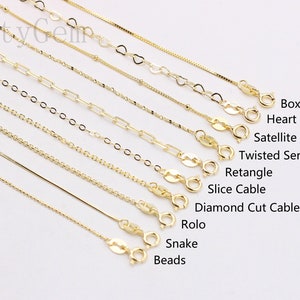 18 Sterling Silver 18K Gold Vermeil Plated Chain Necklaces 925 Silver Charms Wholesale For Bridesmaid Gift Party image 1