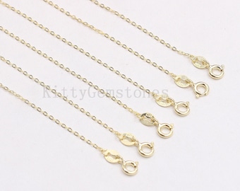 14-24&quot; Sterling Silver Cable Chain Necklaces, 18K Gold Vermeil Plated, 925 Silver Charms Wholesale For Bridesmaid Gift Party