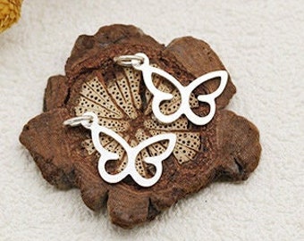 Sterling Silver Charms, Butterfly Charm, Tiny 925 Silver Charm, Wholesale For Handmade Jewelry Making