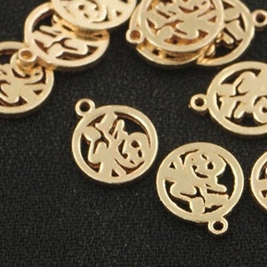 14K Gold Filled Round Charm, Gold Filled Necklace Charm, Bracelet Charm, DIY Finding Wholesale