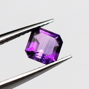 Natural Amethyst, Square Asscher Cut Purple Amethyst, Loose Gemstone For Jewelry Making