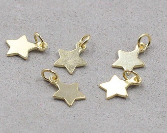 8mm Sterling Silver Star Charm -- 925 Silver Charms Wholesale For Bridesmaid Gift Party