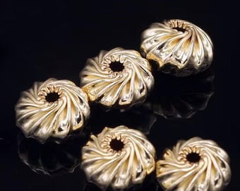 14K Gold Filled Bead Caps, Gold Filled Beads Cap For Jewelry Making Supplies, Bracelet Beads Cap